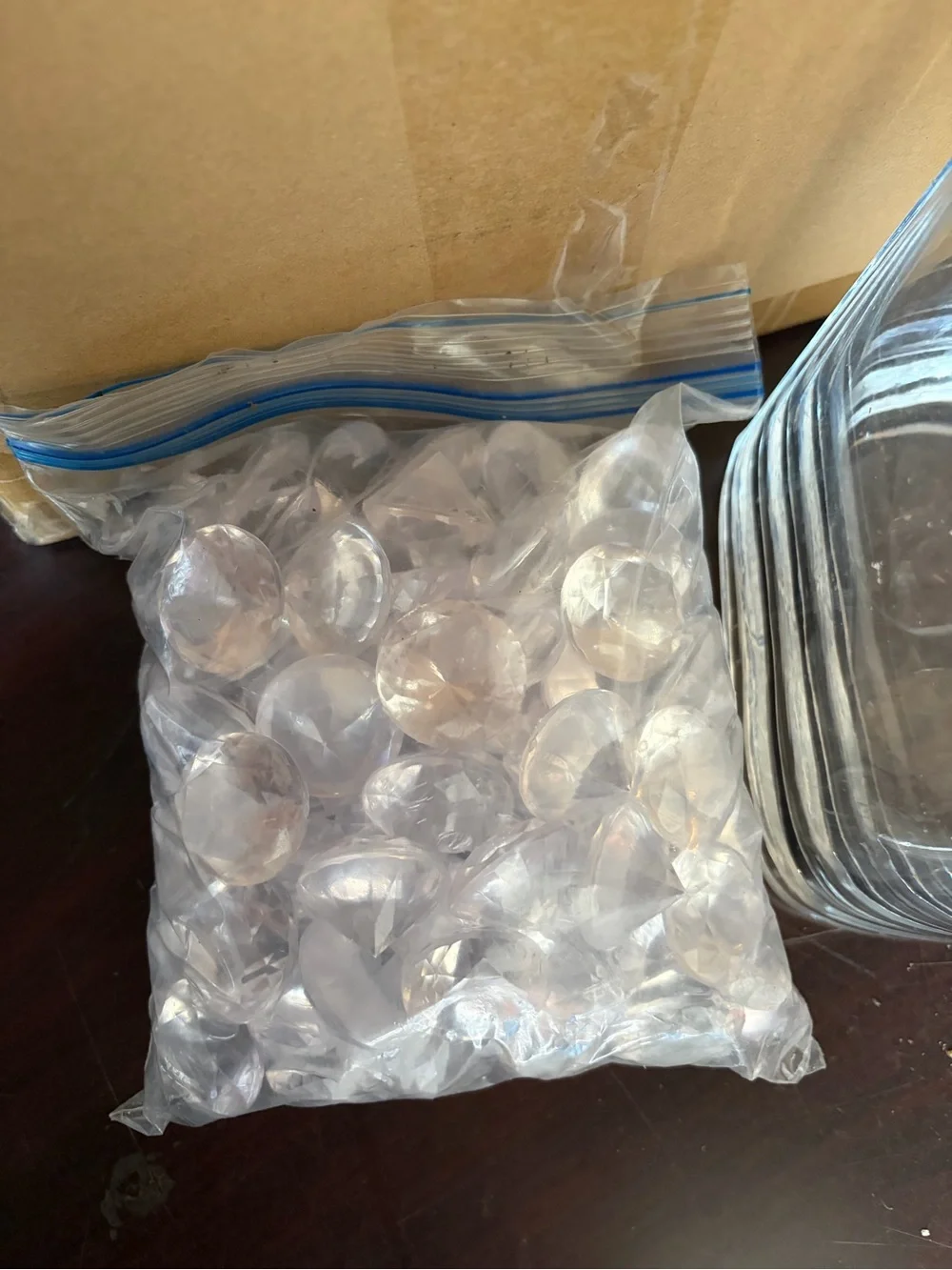 Tall Clear Glass Vase - Modern Square-Round Shape